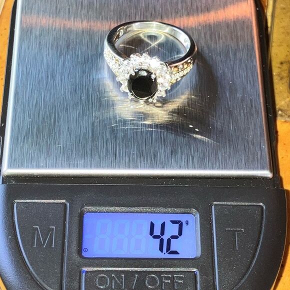 Natural Shungite Sterling Silver Ring Size 8 - Picture 9 of 9